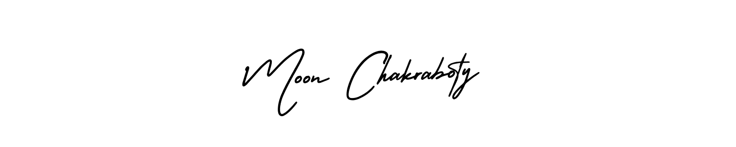 How to Draw Moon Chakraboty signature style? AmerikaSignatureDemo-Regular is a latest design signature styles for name Moon Chakraboty. Moon Chakraboty signature style 3 images and pictures png