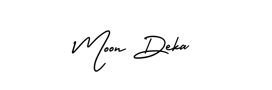 Make a beautiful signature design for name Moon Deka. With this signature (AmerikaSignatureDemo-Regular) style, you can create a handwritten signature for free. Moon Deka signature style 3 images and pictures png