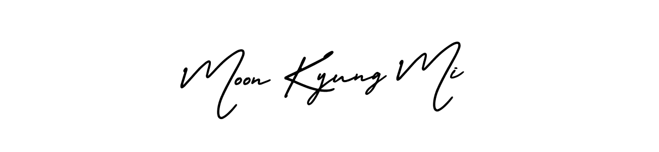 You should practise on your own different ways (AmerikaSignatureDemo-Regular) to write your name (Moon Kyung Mi) in signature. don't let someone else do it for you. Moon Kyung Mi signature style 3 images and pictures png