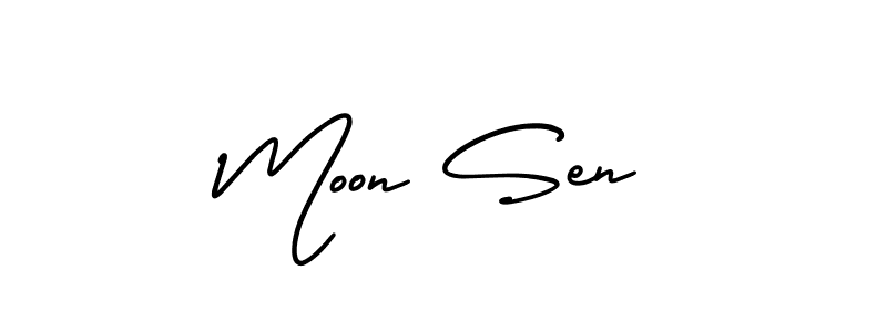 Similarly AmerikaSignatureDemo-Regular is the best handwritten signature design. Signature creator online .You can use it as an online autograph creator for name Moon Sen. Moon Sen signature style 3 images and pictures png