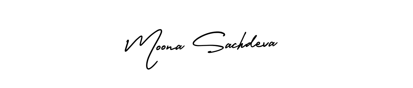 How to make Moona Sachdeva name signature. Use AmerikaSignatureDemo-Regular style for creating short signs online. This is the latest handwritten sign. Moona Sachdeva signature style 3 images and pictures png