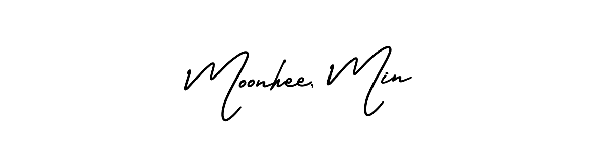 It looks lik you need a new signature style for name Moonhee, Min. Design unique handwritten (AmerikaSignatureDemo-Regular) signature with our free signature maker in just a few clicks. Moonhee, Min signature style 3 images and pictures png