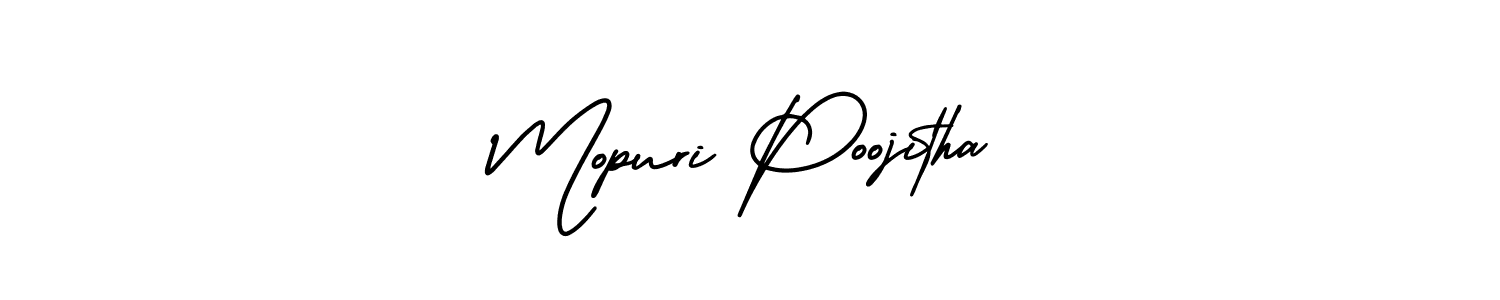 Similarly AmerikaSignatureDemo-Regular is the best handwritten signature design. Signature creator online .You can use it as an online autograph creator for name Mopuri Poojitha. Mopuri Poojitha signature style 3 images and pictures png
