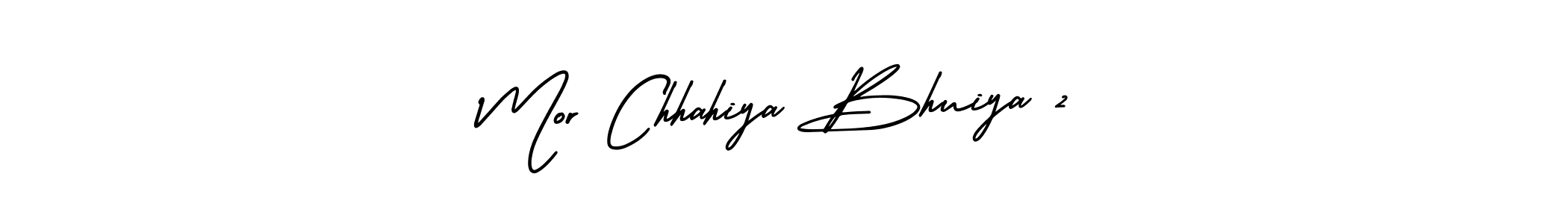 How to make Mor Chhahiya Bhuiya 2 signature? AmerikaSignatureDemo-Regular is a professional autograph style. Create handwritten signature for Mor Chhahiya Bhuiya 2 name. Mor Chhahiya Bhuiya 2 signature style 3 images and pictures png