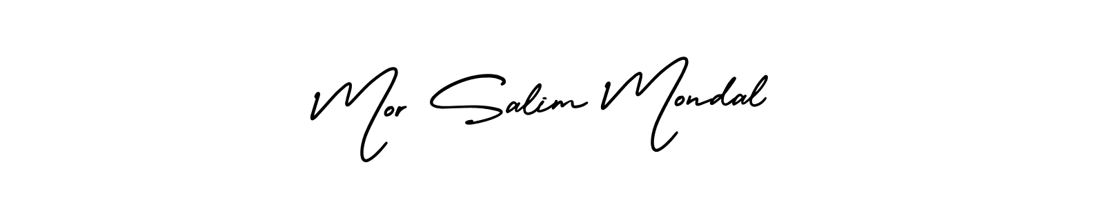 Similarly AmerikaSignatureDemo-Regular is the best handwritten signature design. Signature creator online .You can use it as an online autograph creator for name Mor Salim Mondal. Mor Salim Mondal signature style 3 images and pictures png