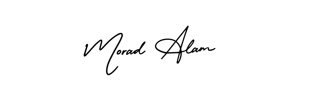 The best way (AmerikaSignatureDemo-Regular) to make a short signature is to pick only two or three words in your name. The name Morad Alam include a total of six letters. For converting this name. Morad Alam signature style 3 images and pictures png