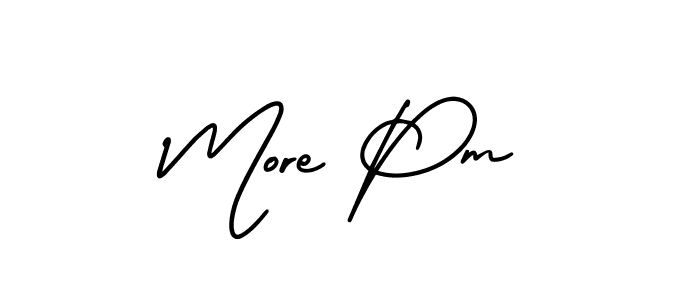 Similarly AmerikaSignatureDemo-Regular is the best handwritten signature design. Signature creator online .You can use it as an online autograph creator for name More Pm. More Pm signature style 3 images and pictures png