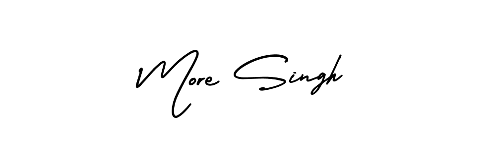 Make a beautiful signature design for name More Singh. With this signature (AmerikaSignatureDemo-Regular) style, you can create a handwritten signature for free. More Singh signature style 3 images and pictures png