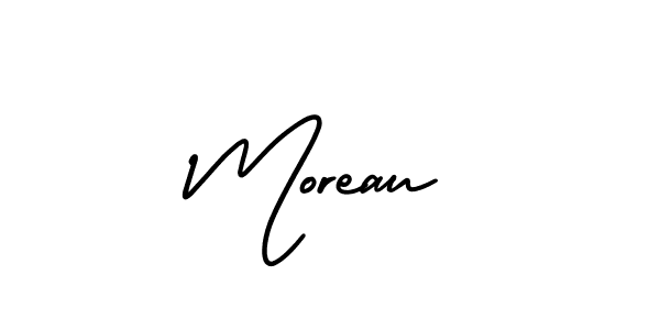 Make a beautiful signature design for name Moreau. With this signature (AmerikaSignatureDemo-Regular) style, you can create a handwritten signature for free. Moreau signature style 3 images and pictures png