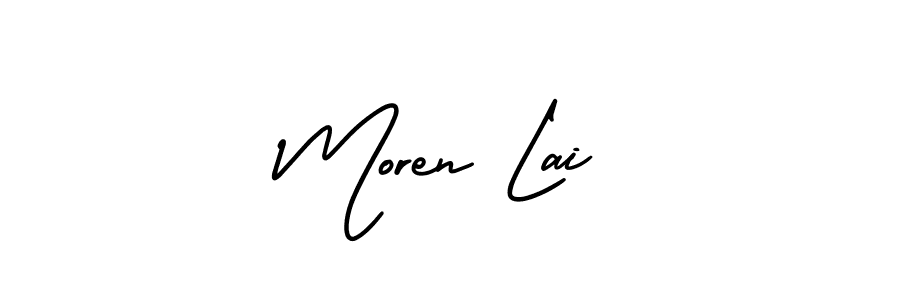 How to Draw Moren Lai signature style? AmerikaSignatureDemo-Regular is a latest design signature styles for name Moren Lai. Moren Lai signature style 3 images and pictures png