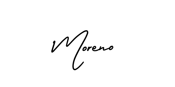 Moreno stylish signature style. Best Handwritten Sign (AmerikaSignatureDemo-Regular) for my name. Handwritten Signature Collection Ideas for my name Moreno. Moreno signature style 3 images and pictures png