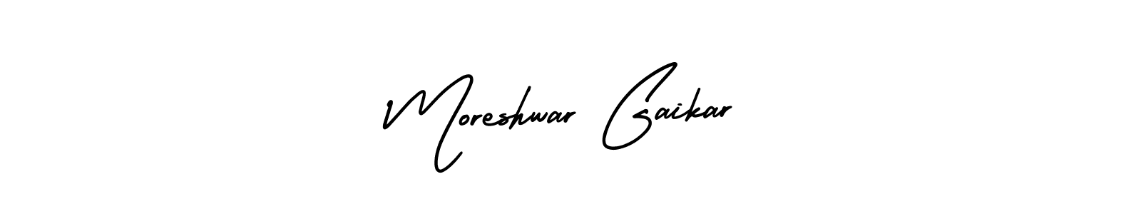 This is the best signature style for the Moreshwar Gaikar name. Also you like these signature font (AmerikaSignatureDemo-Regular). Mix name signature. Moreshwar Gaikar signature style 3 images and pictures png