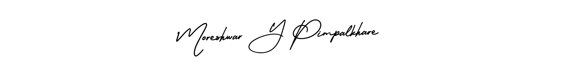 You should practise on your own different ways (AmerikaSignatureDemo-Regular) to write your name (Moreshwar Y Pimpalkhare) in signature. don't let someone else do it for you. Moreshwar Y Pimpalkhare signature style 3 images and pictures png