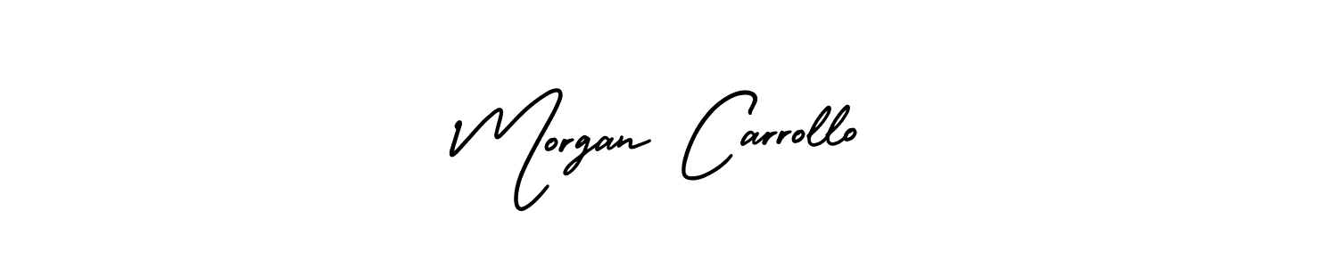 This is the best signature style for the Morgan Carrollo name. Also you like these signature font (AmerikaSignatureDemo-Regular). Mix name signature. Morgan Carrollo signature style 3 images and pictures png