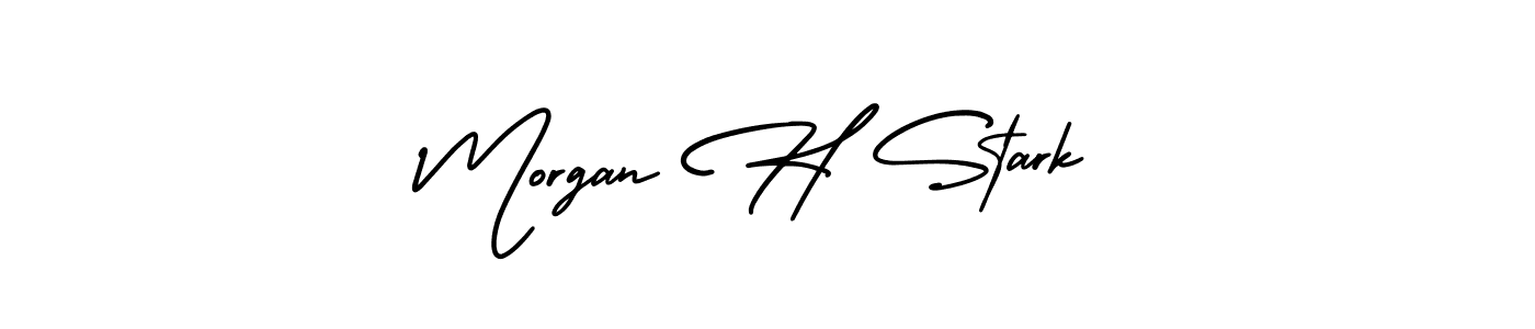 The best way (AmerikaSignatureDemo-Regular) to make a short signature is to pick only two or three words in your name. The name Morgan H Stark include a total of six letters. For converting this name. Morgan H Stark signature style 3 images and pictures png