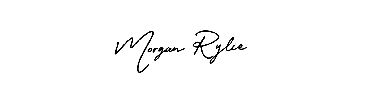 How to make Morgan Rylie name signature. Use AmerikaSignatureDemo-Regular style for creating short signs online. This is the latest handwritten sign. Morgan Rylie signature style 3 images and pictures png