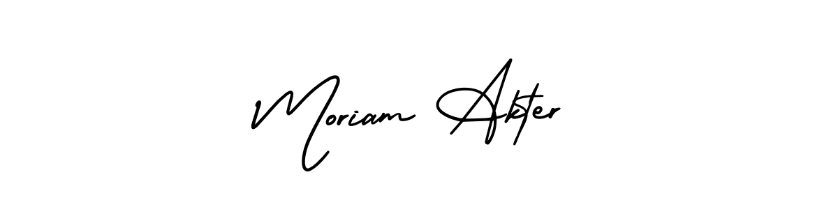 if you are searching for the best signature style for your name Moriam Akter. so please give up your signature search. here we have designed multiple signature styles  using AmerikaSignatureDemo-Regular. Moriam Akter signature style 3 images and pictures png