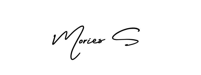 This is the best signature style for the Mories S name. Also you like these signature font (AmerikaSignatureDemo-Regular). Mix name signature. Mories S signature style 3 images and pictures png