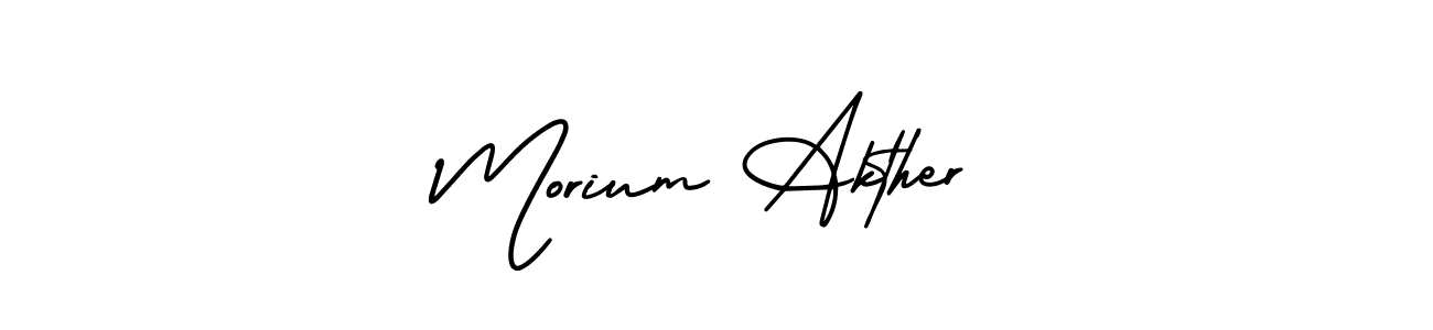 Design your own signature with our free online signature maker. With this signature software, you can create a handwritten (AmerikaSignatureDemo-Regular) signature for name Morium Akther. Morium Akther signature style 3 images and pictures png