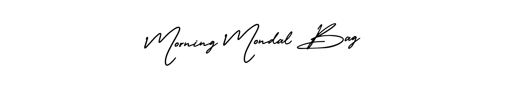 The best way (AmerikaSignatureDemo-Regular) to make a short signature is to pick only two or three words in your name. The name Morning Mondal Bag include a total of six letters. For converting this name. Morning Mondal Bag signature style 3 images and pictures png