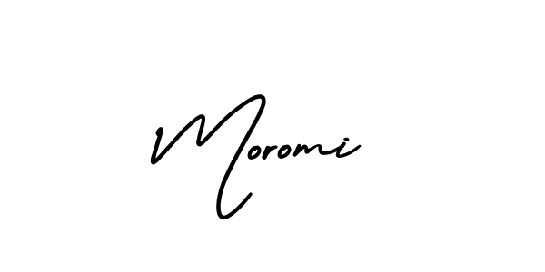 Moromi stylish signature style. Best Handwritten Sign (AmerikaSignatureDemo-Regular) for my name. Handwritten Signature Collection Ideas for my name Moromi. Moromi signature style 3 images and pictures png
