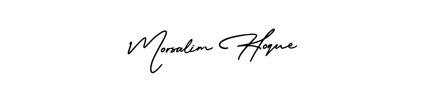 It looks lik you need a new signature style for name Morsalim Hoque. Design unique handwritten (AmerikaSignatureDemo-Regular) signature with our free signature maker in just a few clicks. Morsalim Hoque signature style 3 images and pictures png