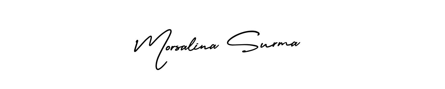 It looks lik you need a new signature style for name Morsalina Surma. Design unique handwritten (AmerikaSignatureDemo-Regular) signature with our free signature maker in just a few clicks. Morsalina Surma signature style 3 images and pictures png