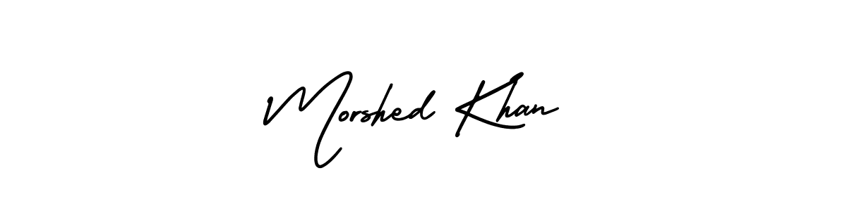if you are searching for the best signature style for your name Morshed Khan. so please give up your signature search. here we have designed multiple signature styles  using AmerikaSignatureDemo-Regular. Morshed Khan signature style 3 images and pictures png