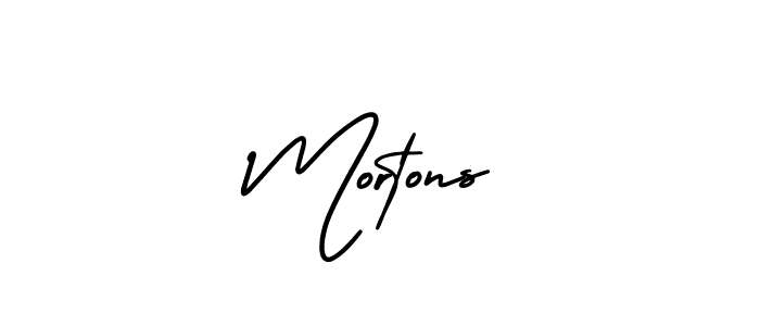 How to make Mortons name signature. Use AmerikaSignatureDemo-Regular style for creating short signs online. This is the latest handwritten sign. Mortons signature style 3 images and pictures png