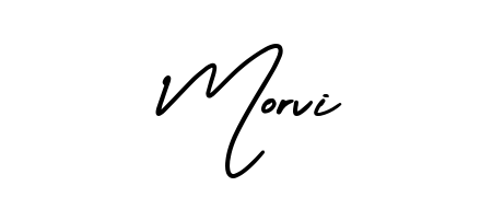 A sleek calligraphic signature for name Morvi utilizing AmerikaSignatureDemo-Regular styling. Great for adding personal signatures to photos and art. Morvi signature style 3 images and pictures png