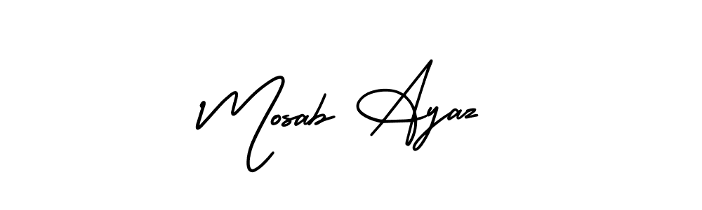 See photos of Mosab Ayaz official signature by Spectra . Check more albums & portfolios. Read reviews & check more about AmerikaSignatureDemo-Regular font. Mosab Ayaz signature style 3 images and pictures png