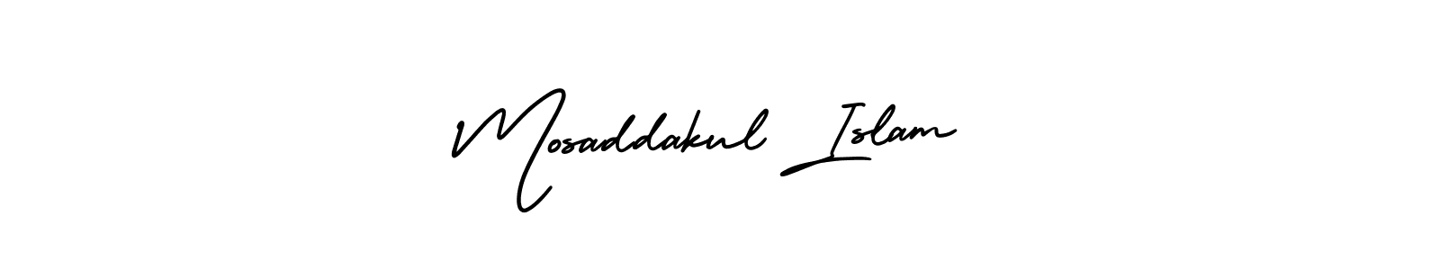 How to make Mosaddakul Islam name signature. Use AmerikaSignatureDemo-Regular style for creating short signs online. This is the latest handwritten sign. Mosaddakul Islam signature style 3 images and pictures png