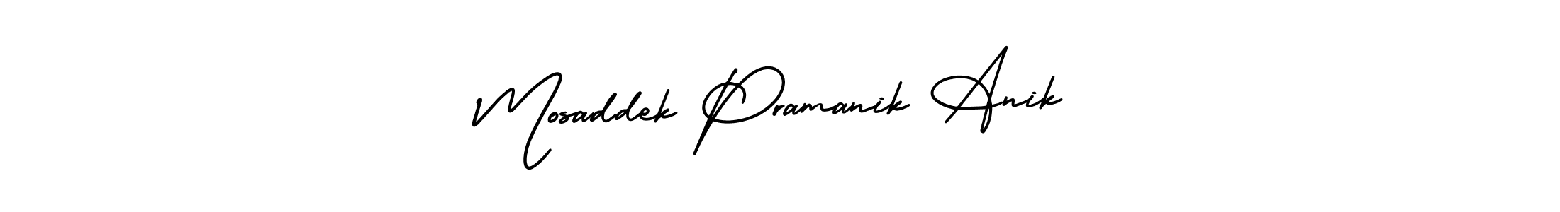 Here are the top 10 professional signature styles for the name Mosaddek Pramanik Anik. These are the best autograph styles you can use for your name. Mosaddek Pramanik Anik signature style 3 images and pictures png