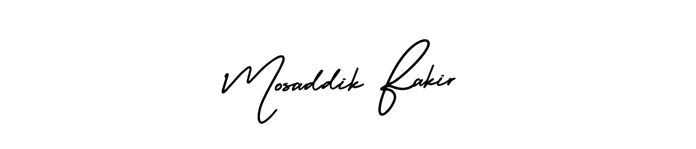 Mosaddik Fakir stylish signature style. Best Handwritten Sign (AmerikaSignatureDemo-Regular) for my name. Handwritten Signature Collection Ideas for my name Mosaddik Fakir. Mosaddik Fakir signature style 3 images and pictures png