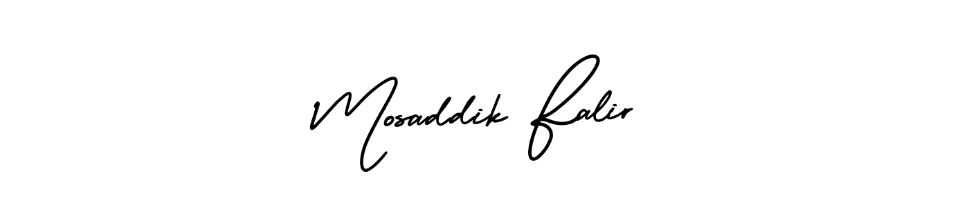 This is the best signature style for the Mosaddik Falir name. Also you like these signature font (AmerikaSignatureDemo-Regular). Mix name signature. Mosaddik Falir signature style 3 images and pictures png