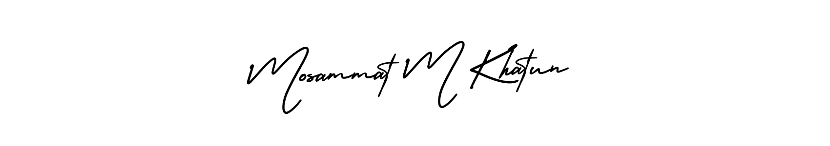 Also You can easily find your signature by using the search form. We will create Mosammat M Khatun name handwritten signature images for you free of cost using AmerikaSignatureDemo-Regular sign style. Mosammat M Khatun signature style 3 images and pictures png