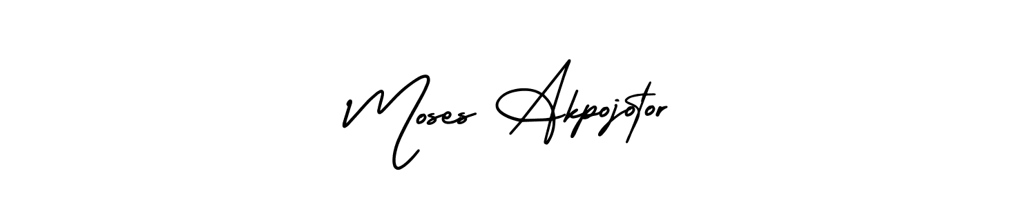 Design your own signature with our free online signature maker. With this signature software, you can create a handwritten (AmerikaSignatureDemo-Regular) signature for name Moses Akpojotor. Moses Akpojotor signature style 3 images and pictures png
