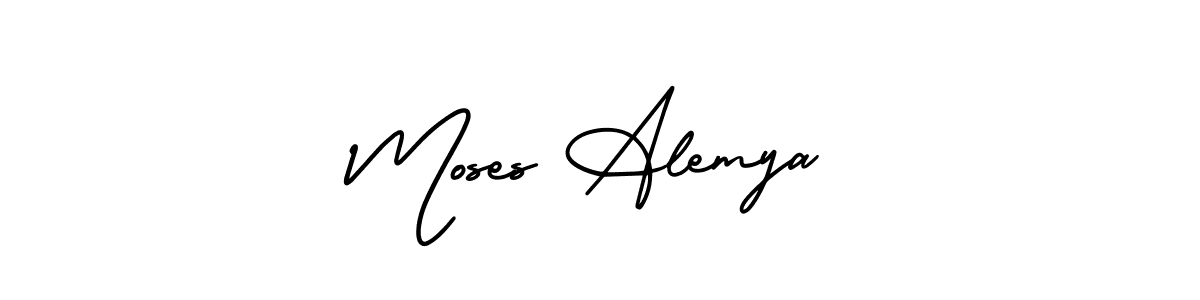 AmerikaSignatureDemo-Regular is a professional signature style that is perfect for those who want to add a touch of class to their signature. It is also a great choice for those who want to make their signature more unique. Get Moses Alemya name to fancy signature for free. Moses Alemya signature style 3 images and pictures png