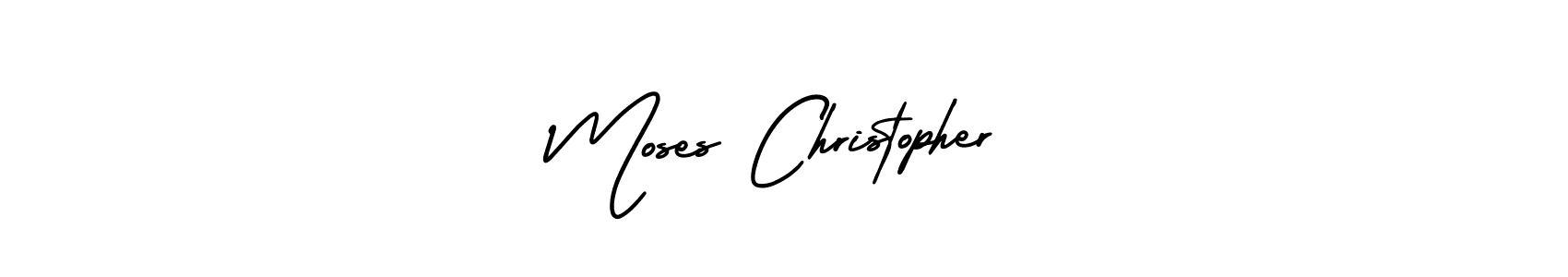 Design your own signature with our free online signature maker. With this signature software, you can create a handwritten (AmerikaSignatureDemo-Regular) signature for name Moses Christopher. Moses Christopher signature style 3 images and pictures png