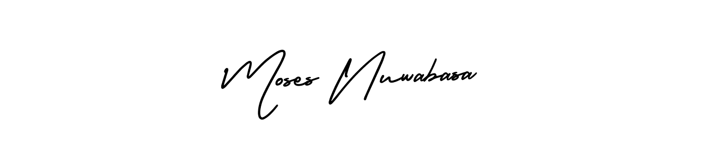 Use a signature maker to create a handwritten signature online. With this signature software, you can design (AmerikaSignatureDemo-Regular) your own signature for name Moses Nuwabasa. Moses Nuwabasa signature style 3 images and pictures png