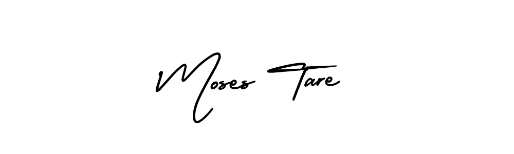 The best way (AmerikaSignatureDemo-Regular) to make a short signature is to pick only two or three words in your name. The name Moses Tare include a total of six letters. For converting this name. Moses Tare signature style 3 images and pictures png