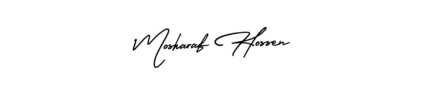 How to Draw Mosharaf Hossen signature style? AmerikaSignatureDemo-Regular is a latest design signature styles for name Mosharaf Hossen. Mosharaf Hossen signature style 3 images and pictures png