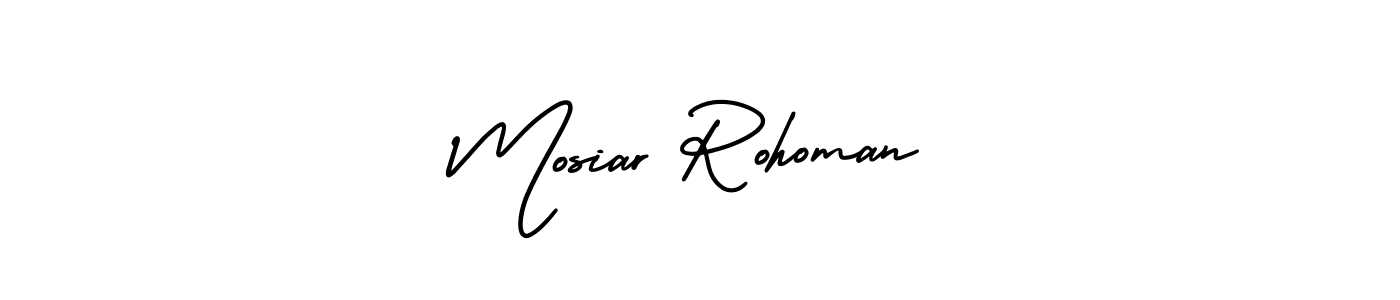 if you are searching for the best signature style for your name Mosiar Rohoman. so please give up your signature search. here we have designed multiple signature styles  using AmerikaSignatureDemo-Regular. Mosiar Rohoman signature style 3 images and pictures png