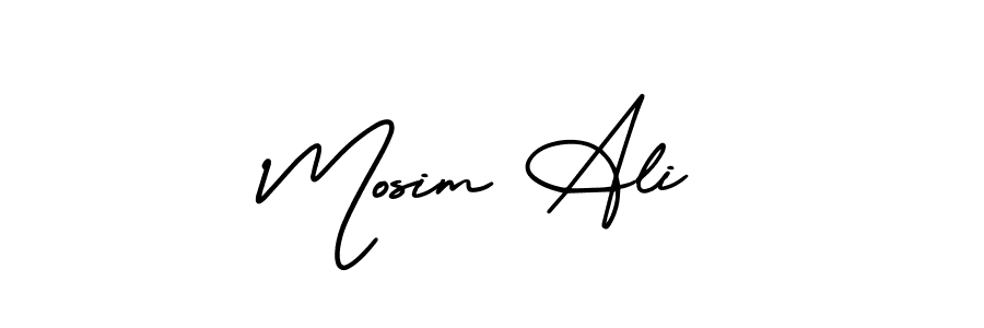 How to make Mosim Ali name signature. Use AmerikaSignatureDemo-Regular style for creating short signs online. This is the latest handwritten sign. Mosim Ali signature style 3 images and pictures png