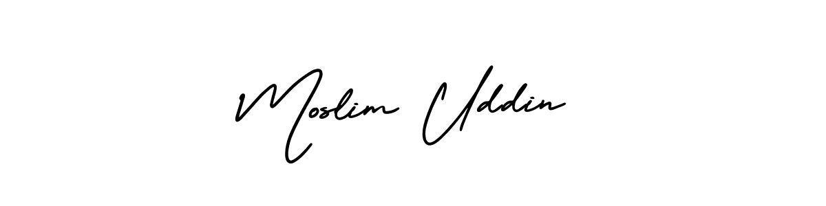 Similarly AmerikaSignatureDemo-Regular is the best handwritten signature design. Signature creator online .You can use it as an online autograph creator for name Moslim Uddin. Moslim Uddin signature style 3 images and pictures png