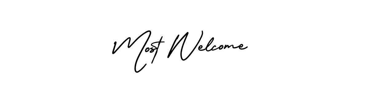 You should practise on your own different ways (AmerikaSignatureDemo-Regular) to write your name (Most Welcome) in signature. don't let someone else do it for you. Most Welcome signature style 3 images and pictures png