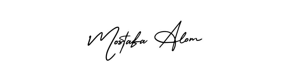 AmerikaSignatureDemo-Regular is a professional signature style that is perfect for those who want to add a touch of class to their signature. It is also a great choice for those who want to make their signature more unique. Get Mostafa Alom name to fancy signature for free. Mostafa Alom signature style 3 images and pictures png