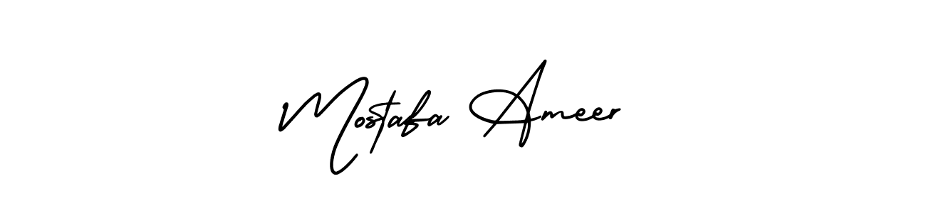 Use a signature maker to create a handwritten signature online. With this signature software, you can design (AmerikaSignatureDemo-Regular) your own signature for name Mostafa Ameer. Mostafa Ameer signature style 3 images and pictures png