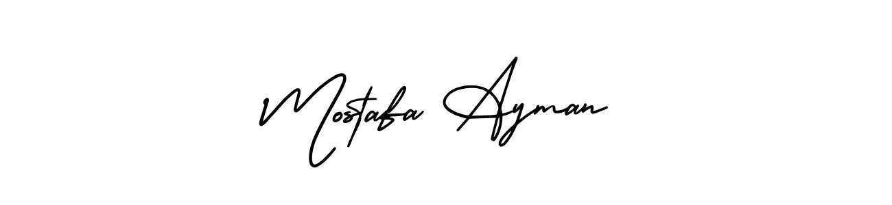 You should practise on your own different ways (AmerikaSignatureDemo-Regular) to write your name (Mostafa Ayman) in signature. don't let someone else do it for you. Mostafa Ayman signature style 3 images and pictures png