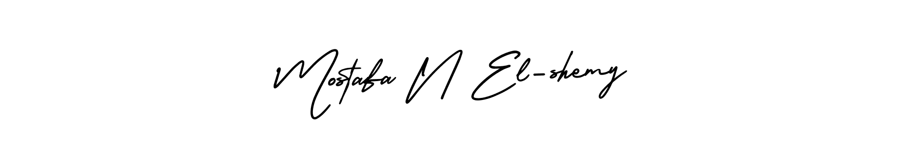 It looks lik you need a new signature style for name Mostafa N El-shemy. Design unique handwritten (AmerikaSignatureDemo-Regular) signature with our free signature maker in just a few clicks. Mostafa N El-shemy signature style 3 images and pictures png